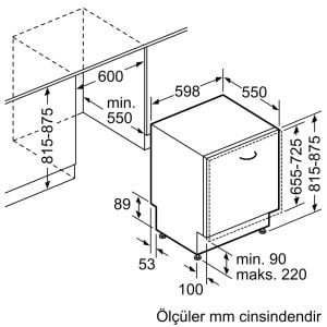 Siemens SN615X01DT iQ100 Tam Ankastre Bulaşık Makinesi