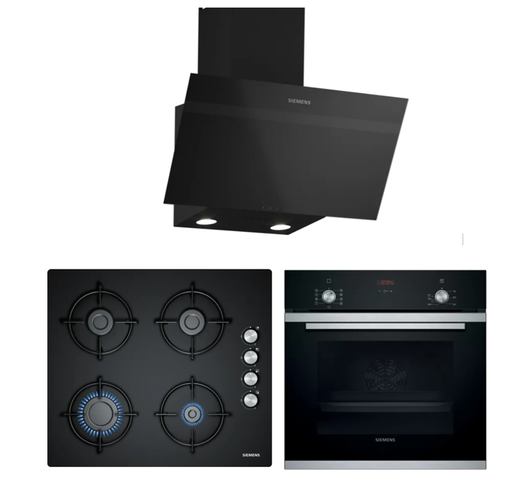 SİEMENS LC63KPJ60T - HB214FBS0T - EO6C6PP30O Siyah ankastre set